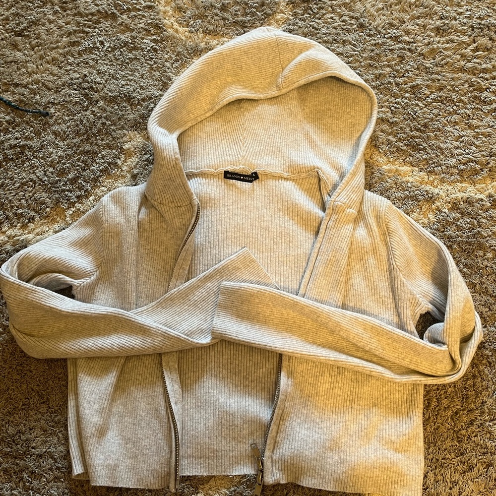 brandy cropped zip sweater
